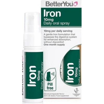 BetterYou Iron Železo ve spreji 10 mg s príchuťou granátového jablka 25 ml