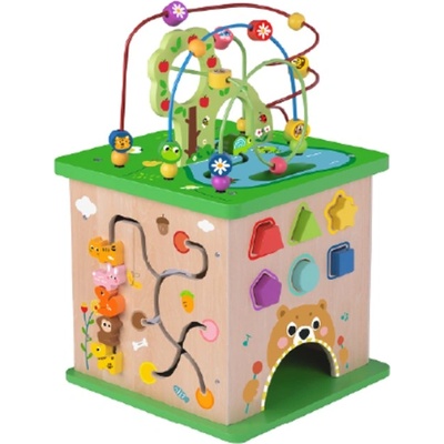 Tooky Toy Дървен куб Tooky Toy - Център за игра, Гора (110160)