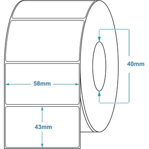 ZINTA Самозалепващи TH етикети ZINTA 58х43 mm, 1000 eт. /ролка, сини (58X43X1000-TH-BLUE)