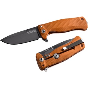 lionSTEEL sr22a ob / Джобно ножче с фиксирано острие, черно острие и дръжка от анодизиран алуминий - оранжево (lion0142)