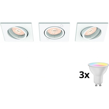 Philips 50193/31/PN - Комплект 3x LED RGBW, димируеми вградени осветителни тела, 1x GU10/4, 8W/230V, бяло + дистанционно управление (LEDP1927)
