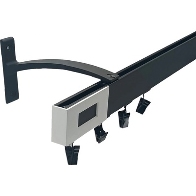 Kovovégarnýže Garnýže Square line elegance passa černá matná Jednořadá, 0-100cm, jezdec+šnekový háček