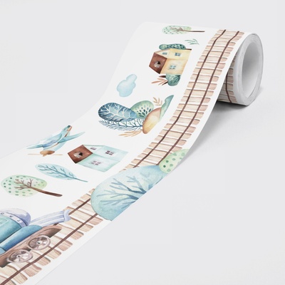 DIMEX ART Влиесова самолепяща бордура влакче 15 см x 5 м