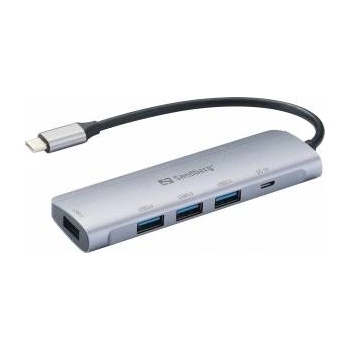 SANDBERG 336-20 USB-C HUB 4-Port 4xUSB 3.0 SuperSpeed Silver