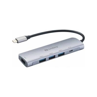 SANDBERG 336-20 USB-C HUB 4-Port 4xUSB 3.0 SuperSpeed Silver