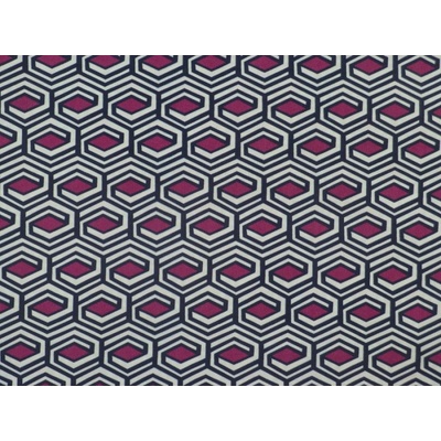 viskózový úplet 2848 burgundsky fialový geometrický vzor
