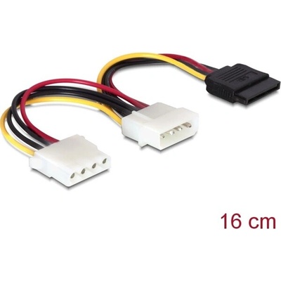 Delock 60103 Power Adapter Molex 4-pin samec na SATA 15-pin + Molex 4 pin samice