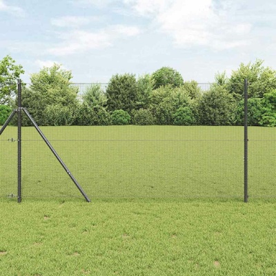vidaXL Svařovaný drátěný plot 5000 x 120 cm Šedá