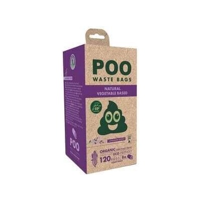 M-Pets POO BIO Dog Waste Bags Lavender 120bags 100% биоразградими пликчета, 8 ролки х 15 торбички, бели с аромат на лавандула