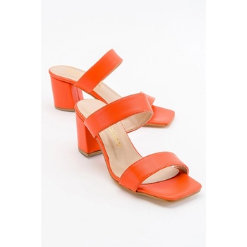 Moda Trend Дамски чехли с ток - Оранжеви #371279 (371279_Оранжев)