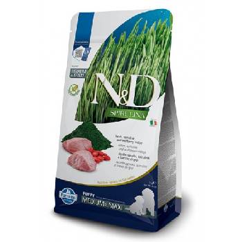 Farmina N&d dog grain free spirulina lamb & wolfberry puppy medium & maxi - пълноценна храна, за подрастващи кученца от средни и едри породи, до 1 година, с агнешко, спирулина и годжи бери - 7 кг, pnd0700082