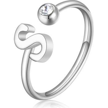 S`Agapõ ocelový prsten S s krystalem Click SCK189