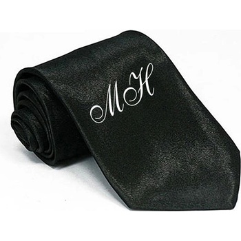 Kravata Cavaldi hladká čierna s vyšívaním