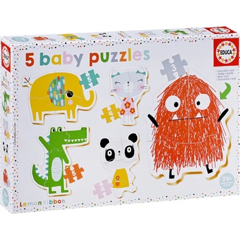 Educa Бебешки пъзел Educa 5 в 1 - Лимонена панделка (EDU18592)