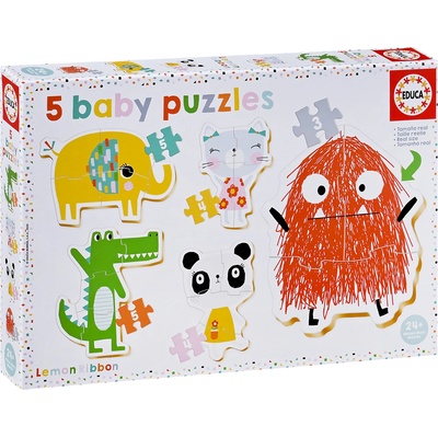 Educa Бебешки пъзел Educa 5 в 1 - Лимонена панделка (EDU18592)
