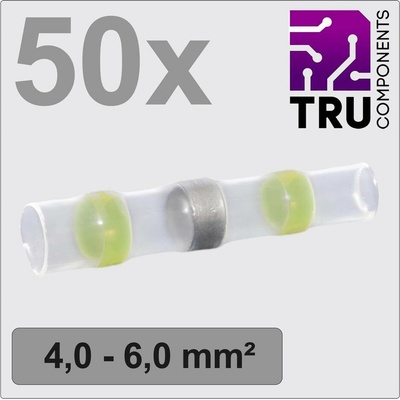 TRU COMPONENTS TC-12888428 krimpovacie spojka so zmršťovacou bužírkou 4 mm² 6 mm² úplne izolované žltá 50 ks