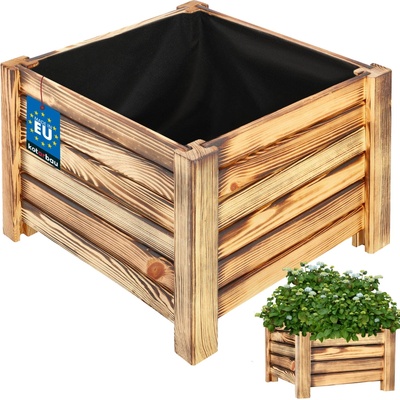 Bestent Dřevěný květináč Hnědý 38x38x25 cm – Hledejceny.cz