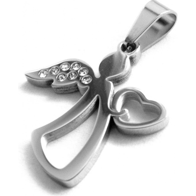 Steel Jewelry Přívěsek anděl se srdíčkem z chirurgické oceli PR171010