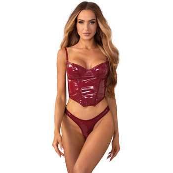Obsessive Redya Corset & Thong Red XXL/XXXL