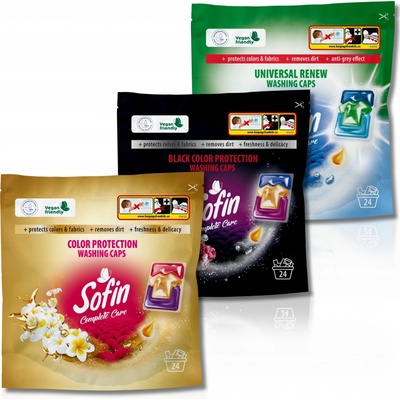 Sofin Complete Care Kapsule na pranie tkanín Color Black White Mix 3 x 24 PD