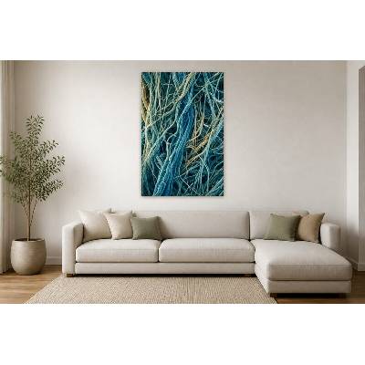 Obraz na plátně – Propletená vlákna v tyrkysových tónech 90 × 135 cm