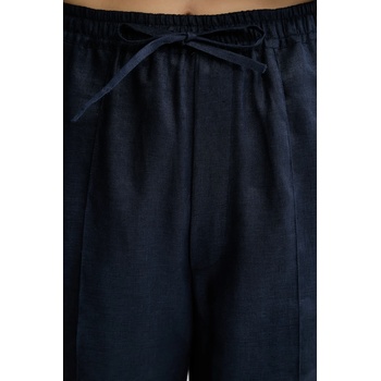 The Sleeper Ленен панталон The Sleeper в тъмносиньо с широка каройка, с висока талия UNPT01P004N (UNPT01P004N)