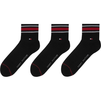 Tommy Hilfiger Мъжки чорапи Tommy Hilfiger 3 Pack Sports quarter Socks Mens - Black