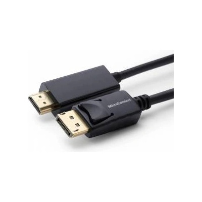 MicroConnect DisplayPort 1.2 to HDMI Cable DisplayPort Male - HDMI Male OD: 6.0MM, Gold-plated connectors, Signal direction: DisplayPort to HDMI