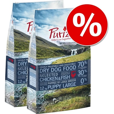 Purizon Large Adult kuře a ryba bez obilovin 2 x 12 kg