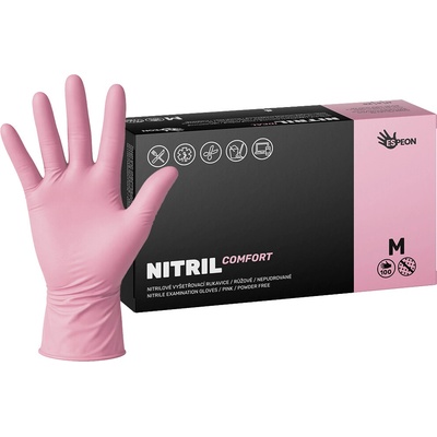 Espeon Nitril Comfort nepúdrované růžové 100 ks