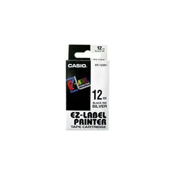 Casio Лента за машини за писане, 12 mm x 8 m, CASIO, бяло-черна XR 12 WE1 (XR 12 WE1)