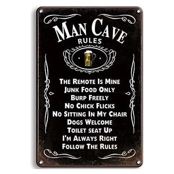 Ceduľa Man Cave Rules