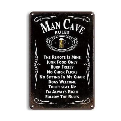 Ceduľa Man Cave Rules