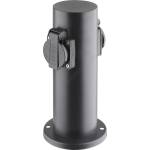Solight PG10B - Външна колона с 2 гнезда 230V IP44, черна, кръгла (SL1488)