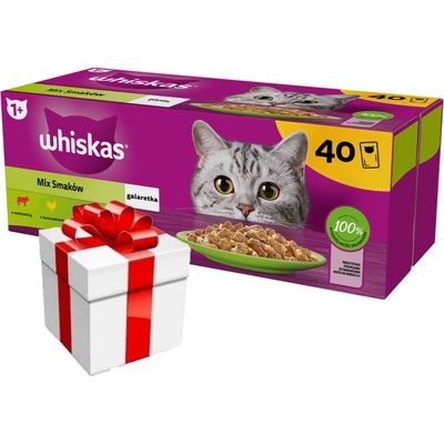 Whiskas Výběrové menu hovězí kuře losos tuňák v želé + Překvapení pro kočku 40 x 85 g