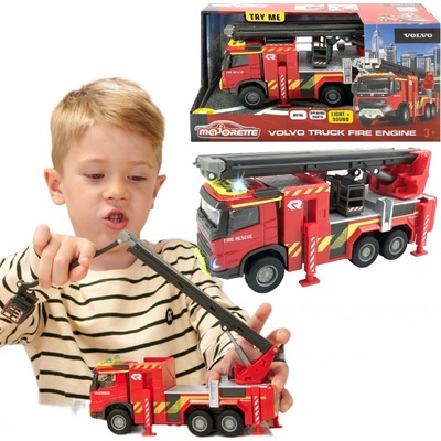 Majorette Volvo Truck Fire Engine se zvukem a světlem délka 19 cm