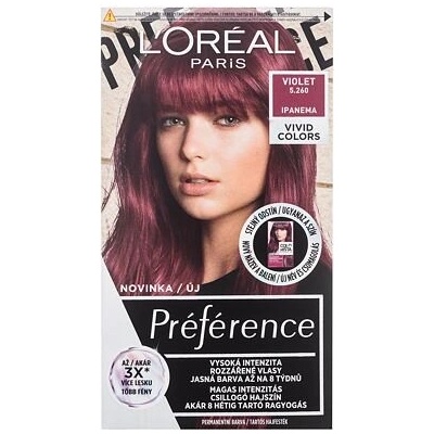 L'Oréal Paris Préférence Vivid Colors barva na vlasy na barvené vlasy 5,260 Violet 60 ml