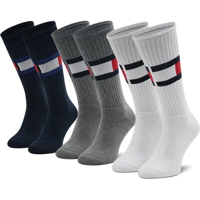 Tommy Hilfiger Комплект 3 чифта дълги чорапи мъжки Tommy Hilfiger 100002978 White/Navy/Grey (100002978)