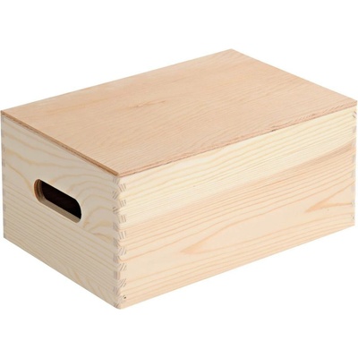Kesper Dřevěná úložná krabice s víkem 29 x 19 cm hnědý