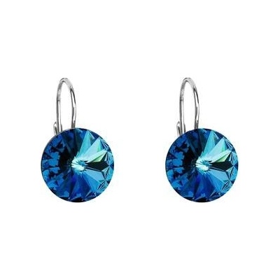 Pavona stříbrné s krystaly Crystals from Swarovski 31106.5 Bermuda Blue