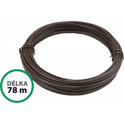 Napínací drát poplastovaný hnědý (PVC) 2,25/3,4 mm, délka 78 m