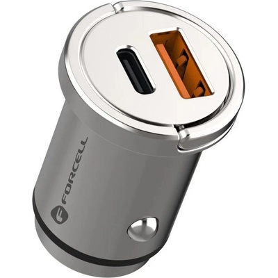 Мини зарядно за кола Type C + USB A PD QC3.0 3A 20W FORCELL F-ENERGY (5903396221354)