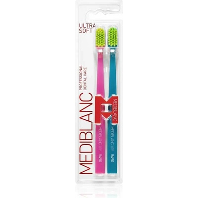 Mediblanc Zubní kartáček Ultra Soft Růžový/Modrý 2 ks