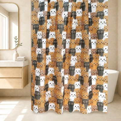 Bellatex Koupelnový závěs Kočky - 180x200 cm