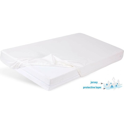 Babymatex Chránič matraca s PU záterom jersey Biele 80 x 160 x 10