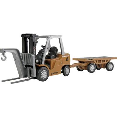 AMEWI Trade e.K. Mini kovový RC vysokozdvižný vozík s prívesom proporcionálny 8kanálový RTR 1:64