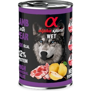 Alpha Spirit Lamb with Pear - Пълноценна мокра храна с агнешко и круша за кучета 400 г
