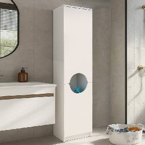 TopMebel Verga TopMebel меламинов многофункционален шкаф в бял цвят 45x40x180см