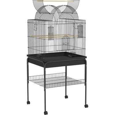 PawHut klec ocel 63 x 53 x 144 cm černá