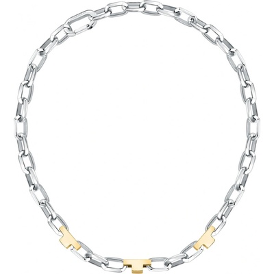 Trussardi Masívny oceľový bicolor náhrdelník TJAXC01